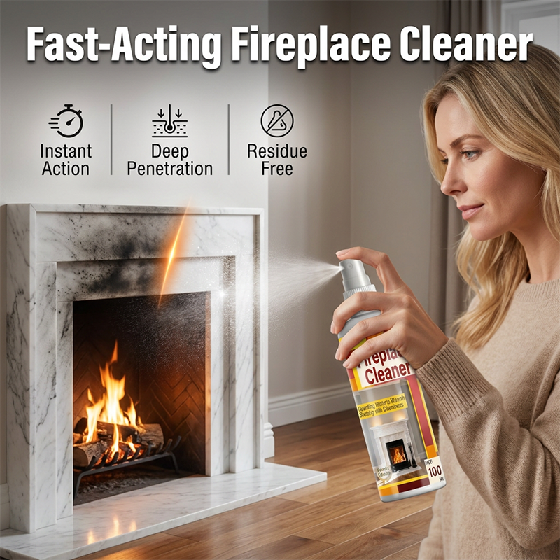 🔥Fireplace Glass Cleaner - Soot Remover Spray100ml With Towel