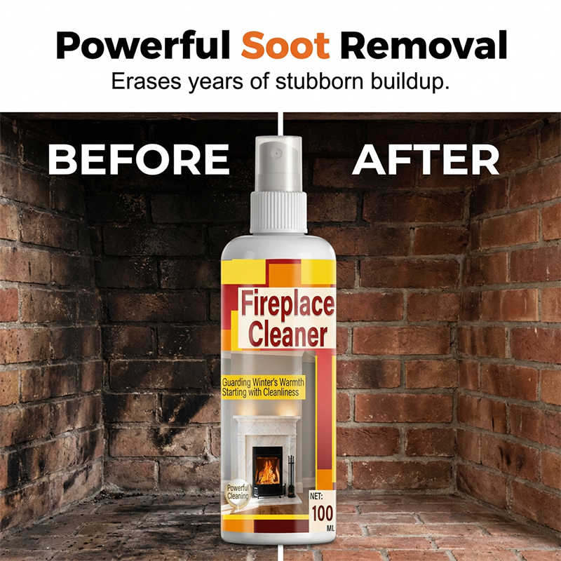 🔥Fireplace Glass Cleaner - Soot Remover Spray100ml With Towel