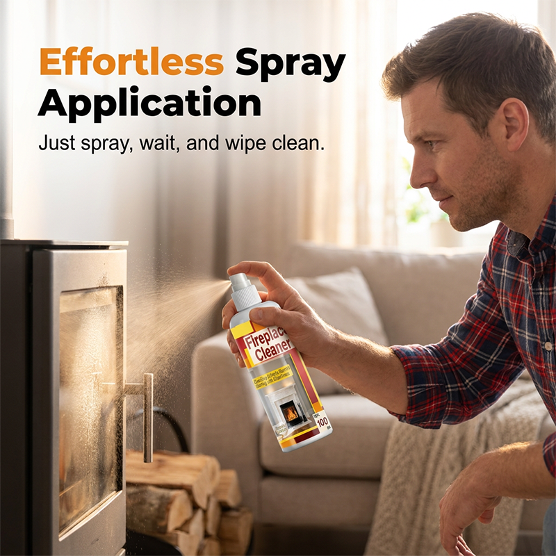 🔥Fireplace Glass Cleaner - Soot Remover Spray100ml With Towel