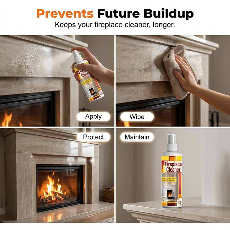 🔥Fireplace Glass Cleaner - Soot Remover Spray100ml With Towel