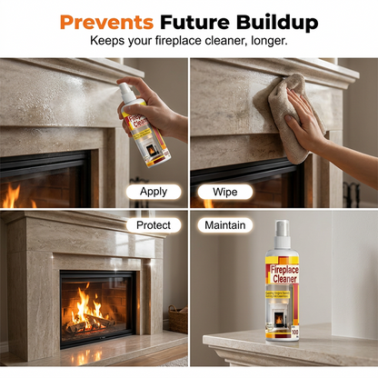 🔥Fireplace Glass Cleaner - Soot Remover Spray100ml With Towel